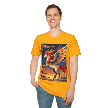 Flame-Winged Horse at Sunset Softstyle T-Shirt