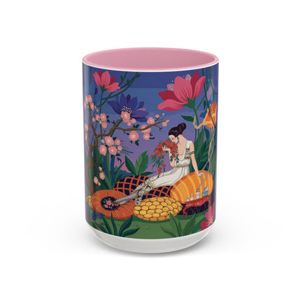 The Garden Of Quiet Reverie Colorful Mugs – Art Deco Botanical Serenity