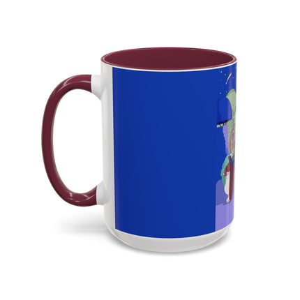 Wishes Beneath the Comet Sky Colorful Mug (11oz, 15oz) – Celestial Magic, Art Deco Elegance & Dreamy Wonder