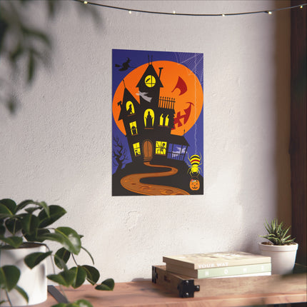 Halloween Night at the Haunted House Fine Art Posters