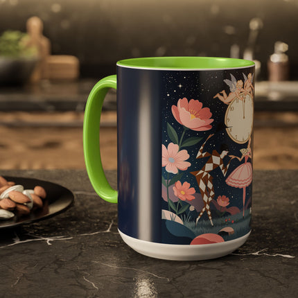 🕛🌸 Midnight Waltz Before Christmas Colorful Mug – Art Deco Holiday Fantasy
