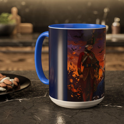 🎃💙 The Pumpkin Lantern Courtship Colorful Mug – Romantic Halloween Elegance