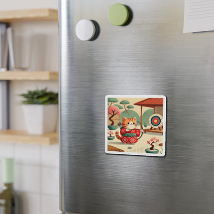 Archer Kitten in the Zen Garden Die-Cut Magnets (5 Sizes)