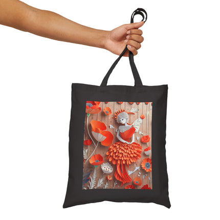 Poppy Fairy Cotton Canvas Tote Bag