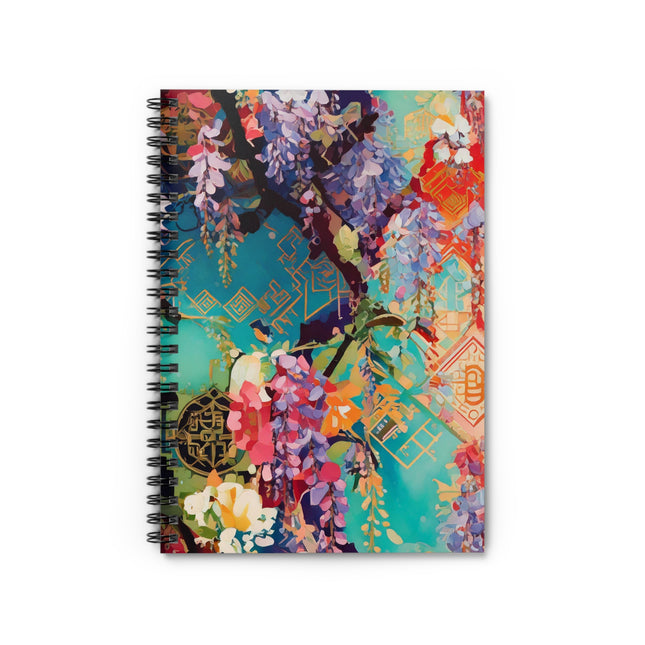 Golden Wisteria Symphony Spiral Notebook - Ruled Line