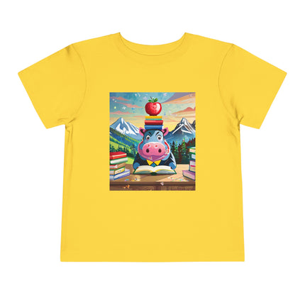 Hippos Hit the Books Toddler Short Sleeve Tee