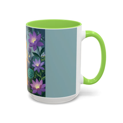 The Lady Of The Moonlit Garden Colorful Mugs – Art Deco Botanical Serenity