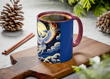 Majestic White Crane Colorful Mugs (11oz, 15oz)