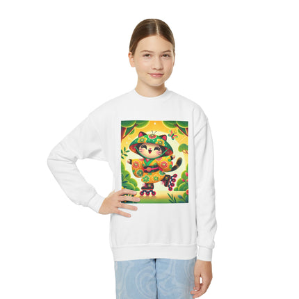 Firefly Dance on Wheels Youth Crewneck Sweatshirt – Motion, Magic & Playful Energy