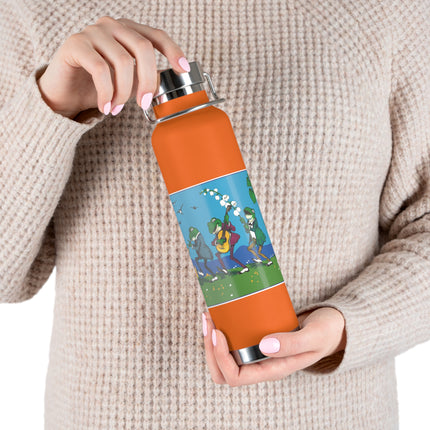 Frog and Beetle Band Copper Vacuum Insulated Bottle, 22 oz