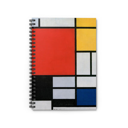 Composition with Red, Yellow, Blue, and Black by Piet Mondrian Spiral Notebook - Ruled Line