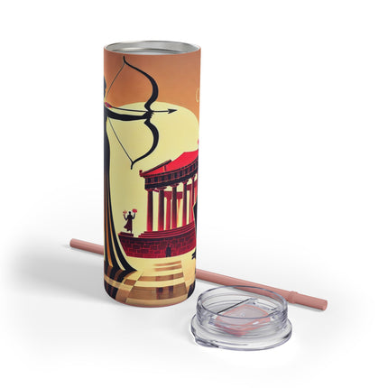 Art Deco Valentine's Romance Skinny Matte Tumbler, 20oz
