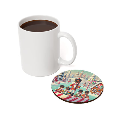 Nutcracker Candy-Striped Adventure Cork Back Coaster