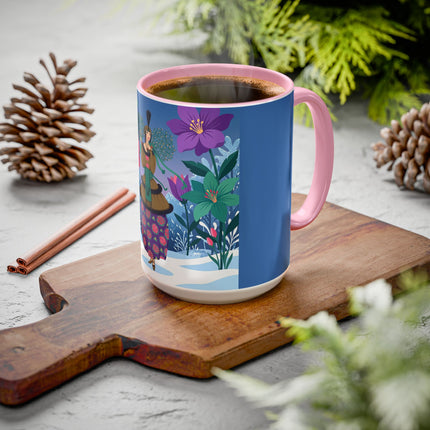 🌹❄️ The Holly Rose Of Winter Colorful Mug – Art Deco Christmas Garden