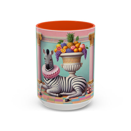 Still Life with Zebra, Fruit, and Pink Columns Colorful Mugs (11oz, 15oz)
