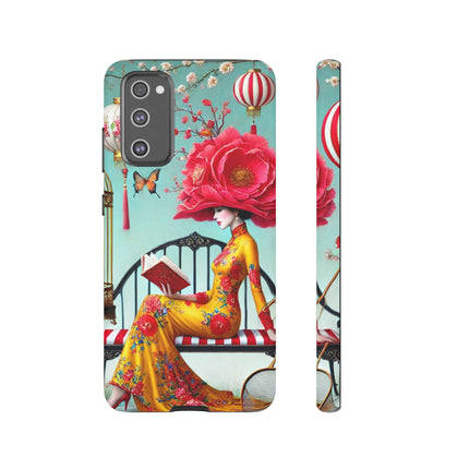 Reading In A Painted Garden Phone Cases