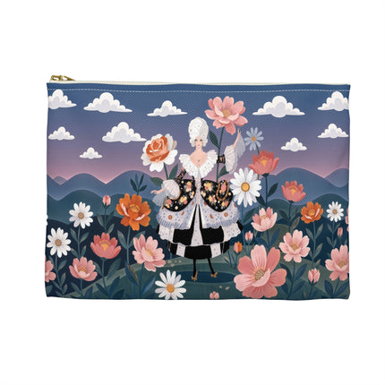 🌸🎀 The Grand Floral Promenade Accessory Pouch – Art Deco Fashion Fantasy