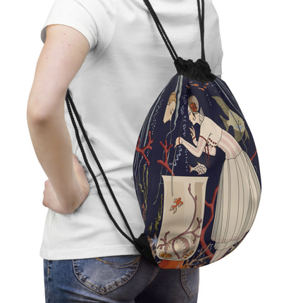The Dazzling Little Fish by George Barbier Drawstring Bag