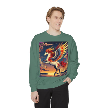 Flame-Winged Horse at Sunset Sweatshirt