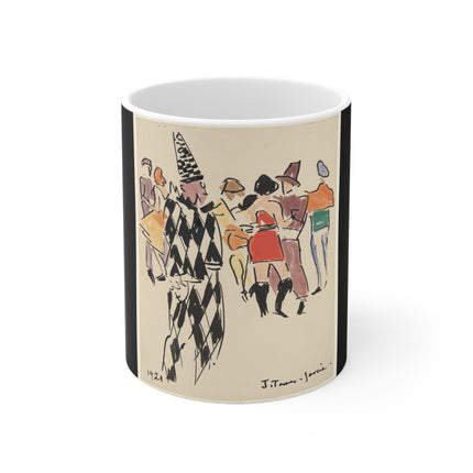 Artists’ Ball, Harlequin and Dancers by Joaquin Torres-Garcia Ceramic Mug 11oz