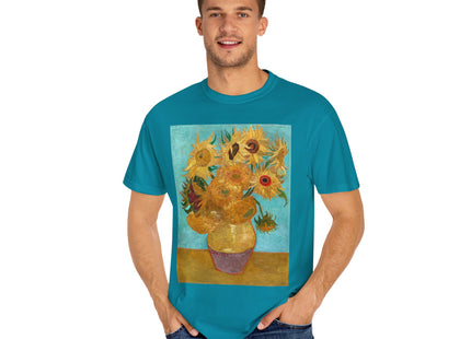 Vase with Twelve Sunflowers by Vincent van Gogh Unisex Garment-Dyed T-shirt