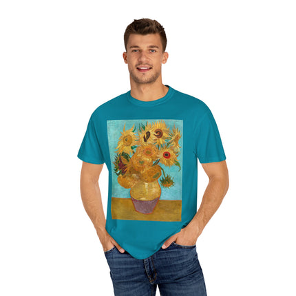 Vase with Twelve Sunflowers by Vincent van Gogh Unisex Garment-Dyed T-shirt