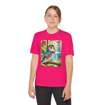 Baby Hawk Plays in Forest Youth Competitor Tee