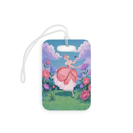 🎭🌸 The Lady Of The Secret Masquerade Luggage Tag – Art Deco Garden Fantasy
