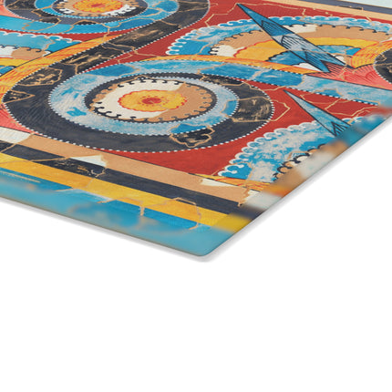 Reproduction of S-Spiral Frieze by Emile Gilliéron Glass Cutting Board