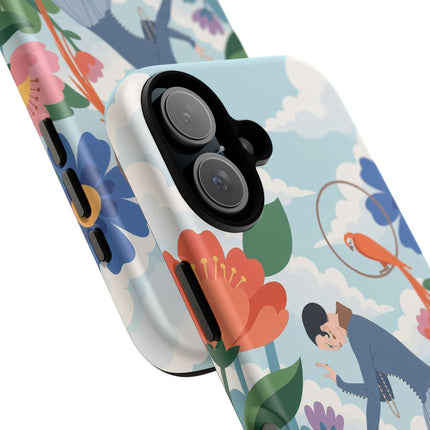 🦜🌺 The Lady Of The Garden Aviary Phone Case – Art Deco Floral Whimsy
