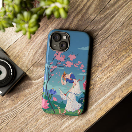🌸☂️ The Lady Of The Falling Blossoms Phone Case – Art Deco Garden Whimsy