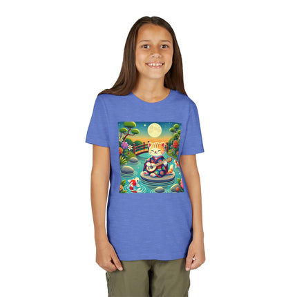Melodic Kitten by the Koi Pond Youth Short Sleeve Tee
