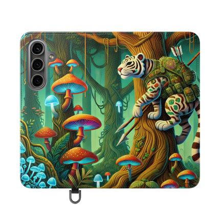 🐅🌿 Silent Stripes Flip Case – Stealth, Grace & Enchanted Forest
