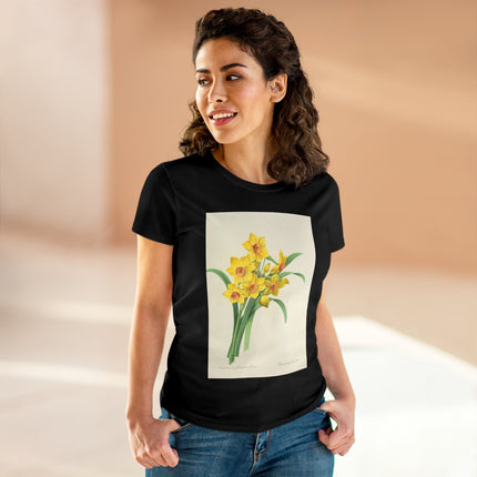 Choix des plus belles fleurs, Plate 052 by Pierre Joseph Redouté  Women's Midweight Cotton Tee