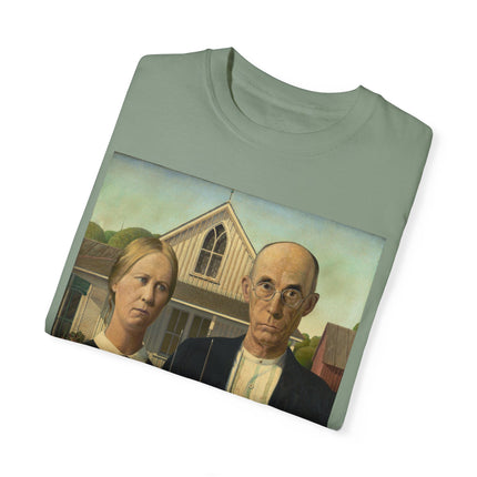 American Gothic by Grant Wood Unisex Garment-Dyed T-shirt