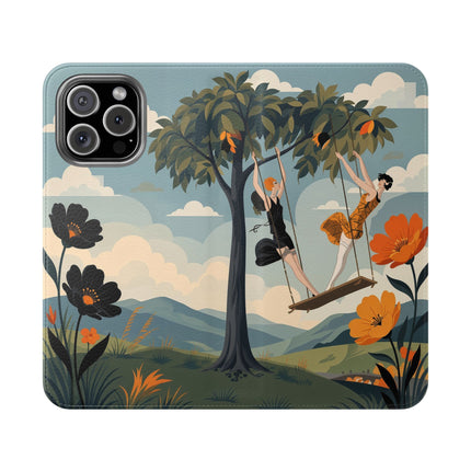 🌳🌺 The Ladies Of The Garden Swing Flip Case – Art Deco Floral Adventure