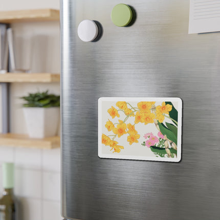 Golden Bow Orchid by Tanigami Kônan Die-Cut Magnets (5 Sizes)