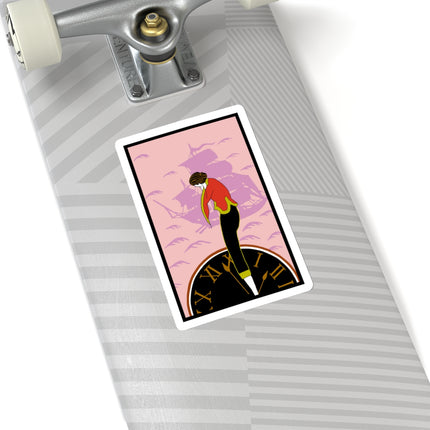 Woman Waiting for her Beloved at 1:59 by Kobayashi Kaichi Kiss-Cut Stickers (4 Sizes)