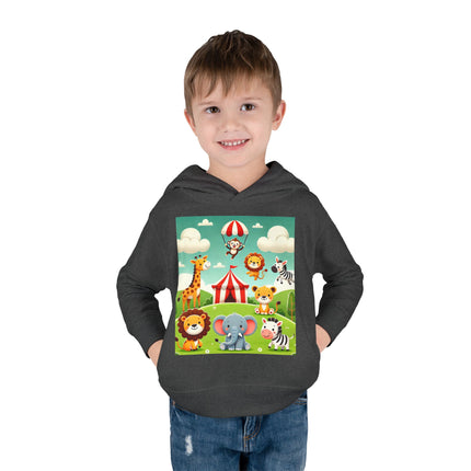 Whimsical Circus Friends Toddler Pullover Fleece Hoodie