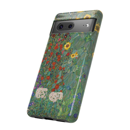 Farm Garden with Sunflowers by Gustav Klimt Phone Cases