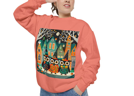 Night of the Trick-or-Treating Owlets Unisex Garment-Dyed Sweatshirt
