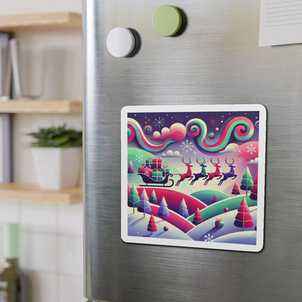 Festive Reindeer Flight Die-Cut Magnets (5 Sizes)