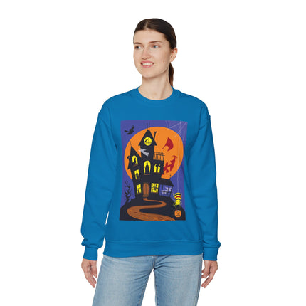 Halloween Night at the Haunted House Unisex Heavy Blend™ Crewneck Sweatshirt