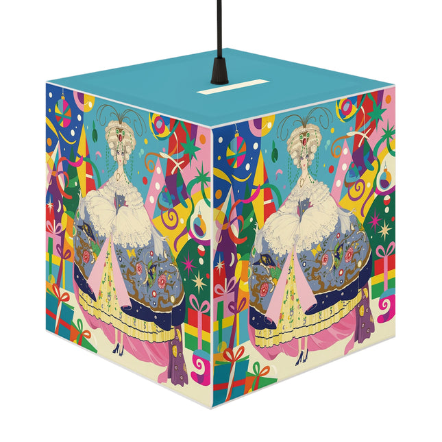 🎀✨ The Christmas Court Of Joy Light Cube Lamp – Art Deco Holiday Fantasy