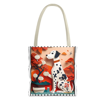Dalmatian at an Autumn Bonsai Exhibition Tote Bag (AOP)