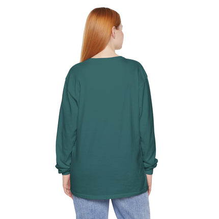 Woman with Origami Crane Garment-dyed Long Sleeve T-Shirt
