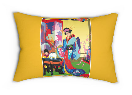 A Timeless Journey by Umberto Brunelleschi Spun Polyester Lumbar Pillow