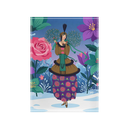 🌹❄️ The Holly Rose Of Winter Acrylic Art Block – Art Deco Christmas Garden