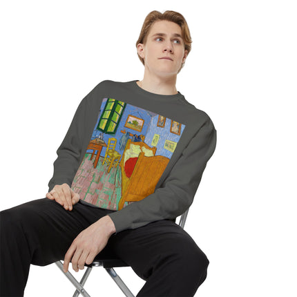 The Bedroom by Vincent van Gogh Unisex Garment-Dyed Sweatshirt