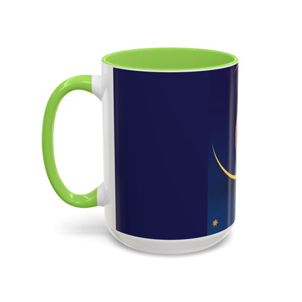 Moonlit Reflections Colorful Mug (11oz, 15oz) – Celestial Elegance, Art Deco Beauty & Dreamy Style